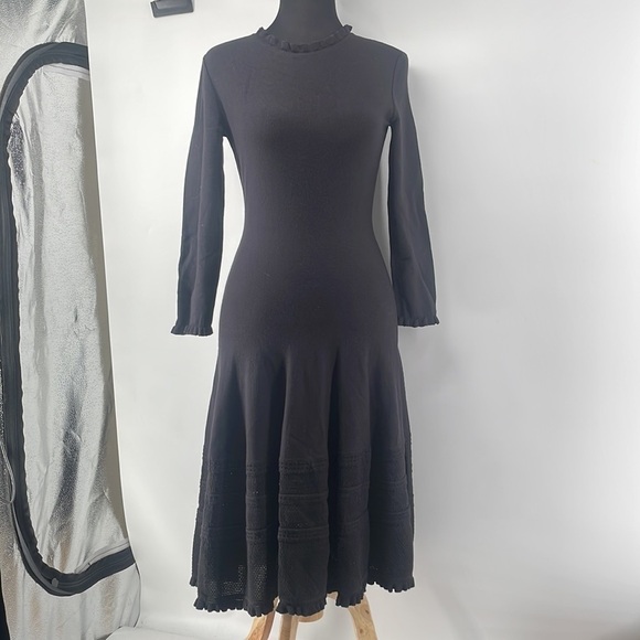 Kate spade new york pointelle
sweater dress academia minimalist black sz xxs - Picture 7 of 13
